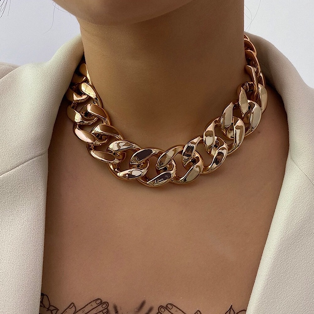 ⚜️[𝟯𝟬%𝗢𝗙𝗙|𝗯𝘂𝗻𝗱𝗹𝗲𝘀 𝟯+]⚜️Big Link Gold Choker NEW